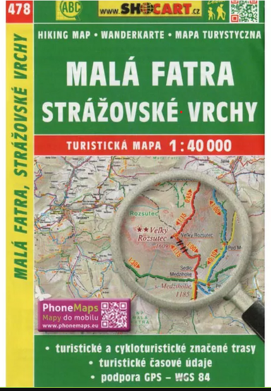 Mapa Malá Fatra, Strážovské vrchy 1: 40000