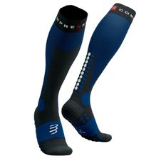 Ponožky Compressport Ski Touring Full Socks - Black/Estate Blue